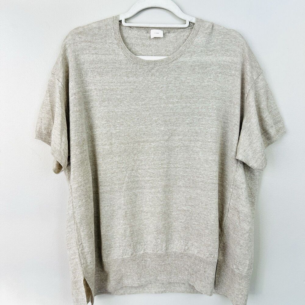 C.T. Plage 100% Linen Gray Breezy Flowy Blouse Top Lagenlook Resort Wear Size XL